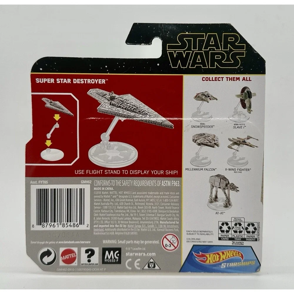 Hot Wheels Star Wars Starships Lot 3 Super Star Destroyer A-Wing Treadspeeder